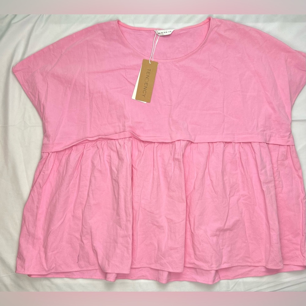 Tendency Plus Size Babydoll Textured Top - 4XL